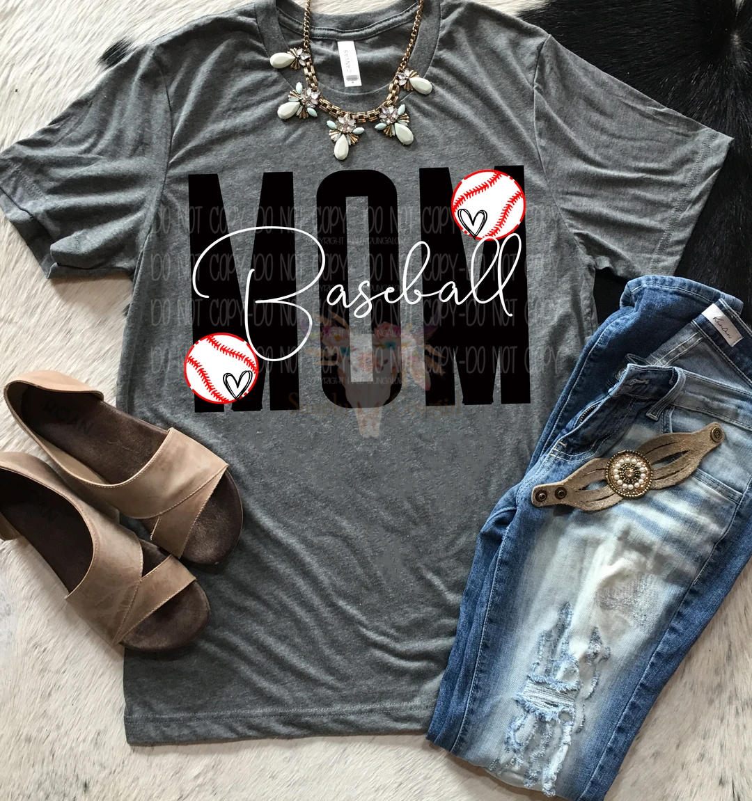 Baseball Mom Scripted Women's Short Sleeve T-Shirt 