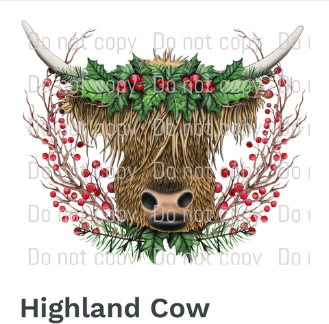 Christmas Highland Cow