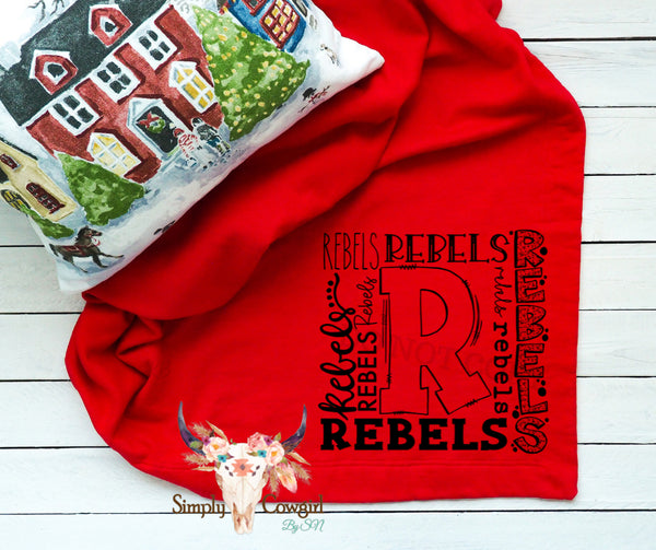 Rebel Mascot Fleece Stadium Blankets