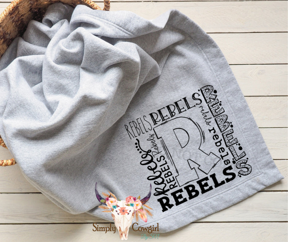 Rebel Mascot Fleece Stadium Blankets